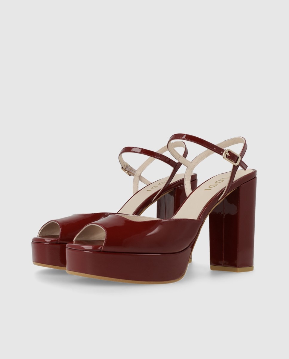 Sandalias de mujer con plataforma en charol - Lodi - Burdeos Burdeos-3