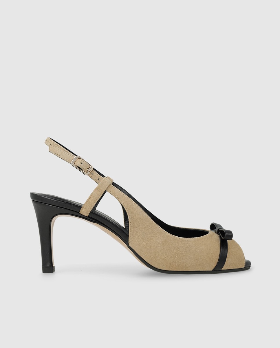 Sandalias de mujer en ante con mini lazo - Lodi - Beige Beige-1