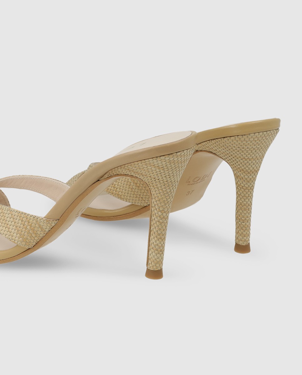 Sandalias de mujer tipo mule en tejido efecto rafia - Lodi - Beige Beige-2