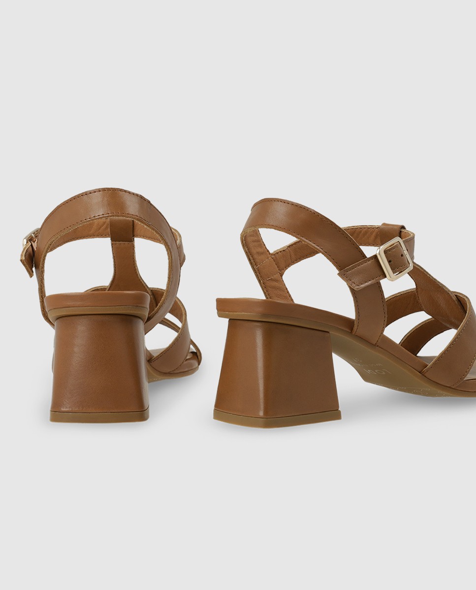 Sandalias de mujer en piel con tacón - Lodi - Marrón Marrón-2
