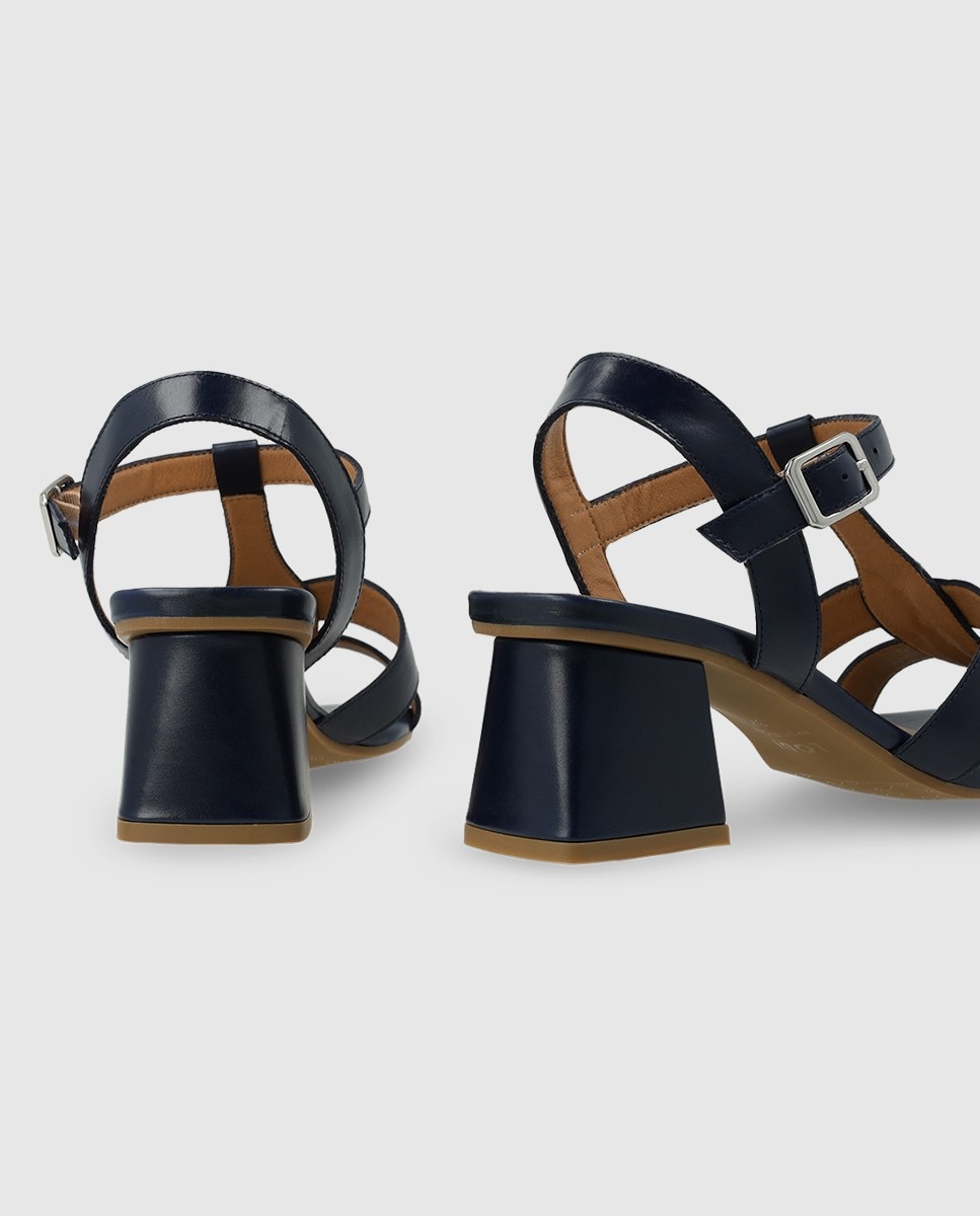 Sandalias de mujer en piel con tacón - Lodi - Azul Azul-2