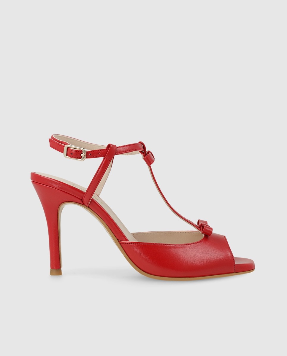 Sandalias negras mujer en piel| Elegante LODI - Rojo Rojo-1