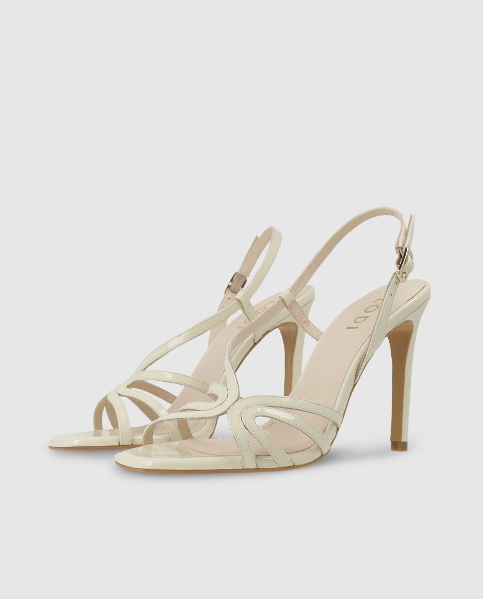 Sandalias de mujer en charol con tiras - Lodi - Beige Beige-3