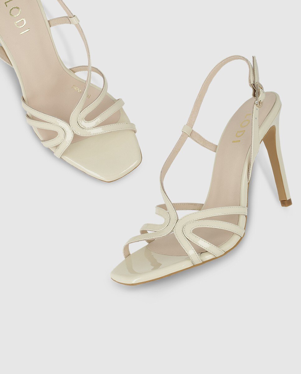 Sandalias de mujer en charol con tiras - Lodi - Beige Beige-4