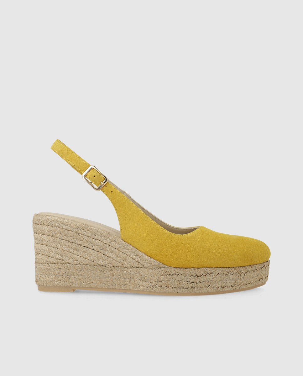 Alpargatas de plataforma de mujer en ante - Lodi - Amarillo Amarillo-1