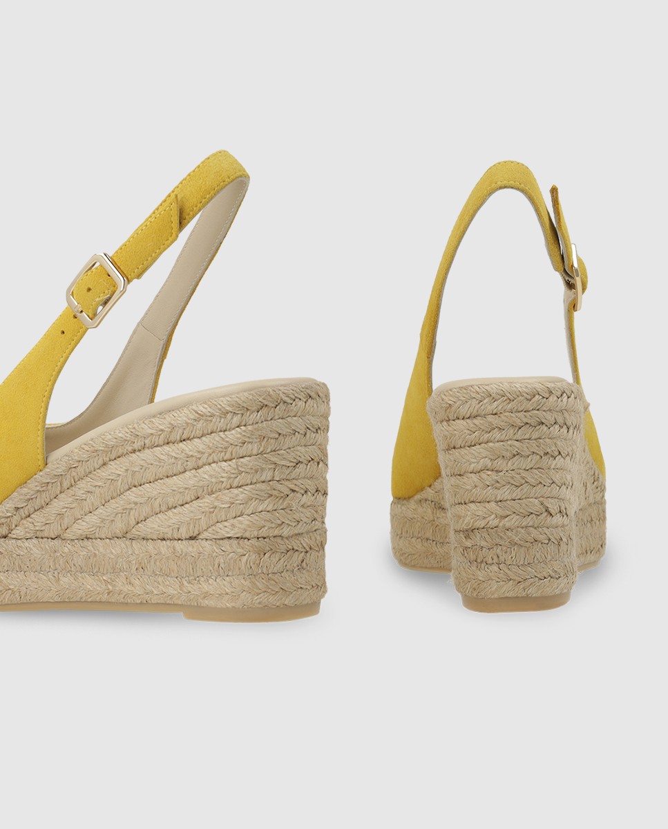 Alpargatas de plataforma de mujer en ante - Lodi - Amarillo Amarillo-2