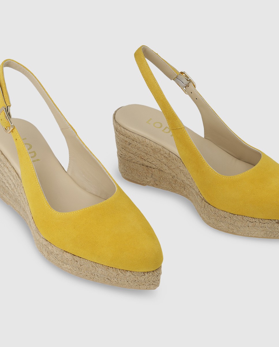 Alpargatas de plataforma de mujer en ante - Lodi - Amarillo Amarillo-4