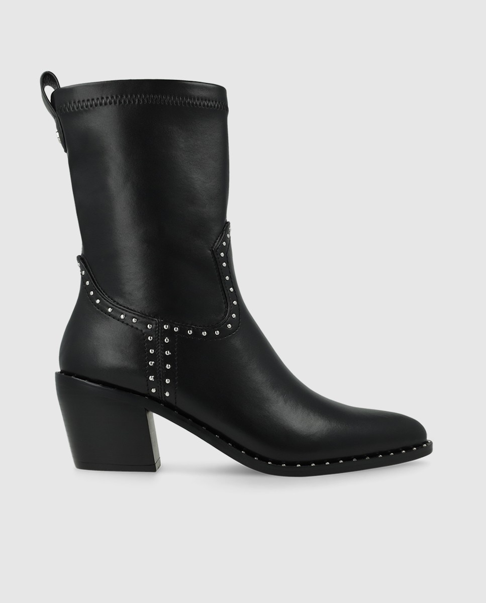 Botines de mujer tipo cowboy en piel - Lodi - Negro Negro-1