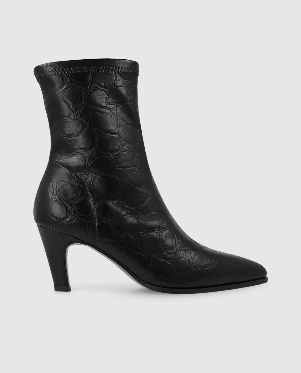 Botines de mujer en tejido elástico efecto piel - Lodi - Negro Negro-1