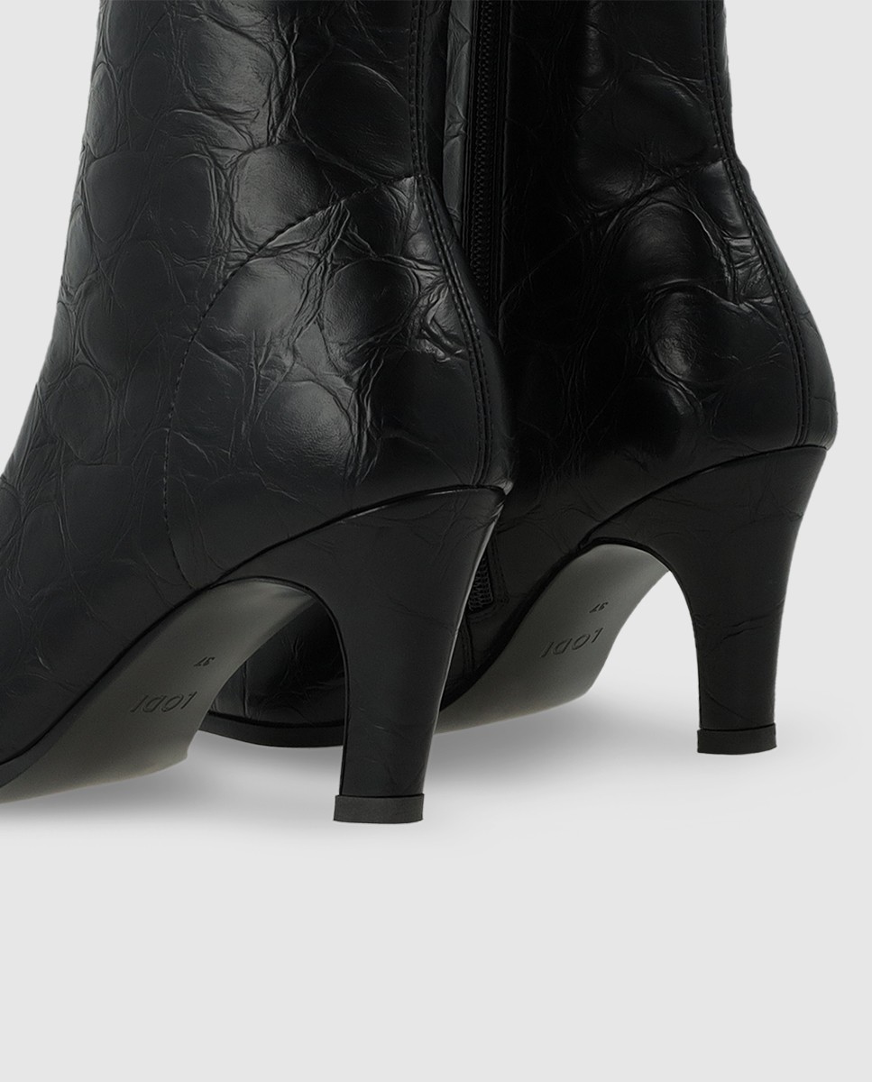 Botines de mujer en tejido elástico efecto piel - Lodi - Negro Negro-3