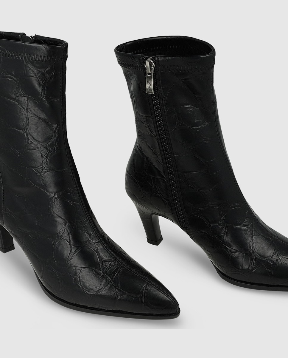 Botines de mujer en tejido elástico efecto piel - Lodi - Negro Negro-2