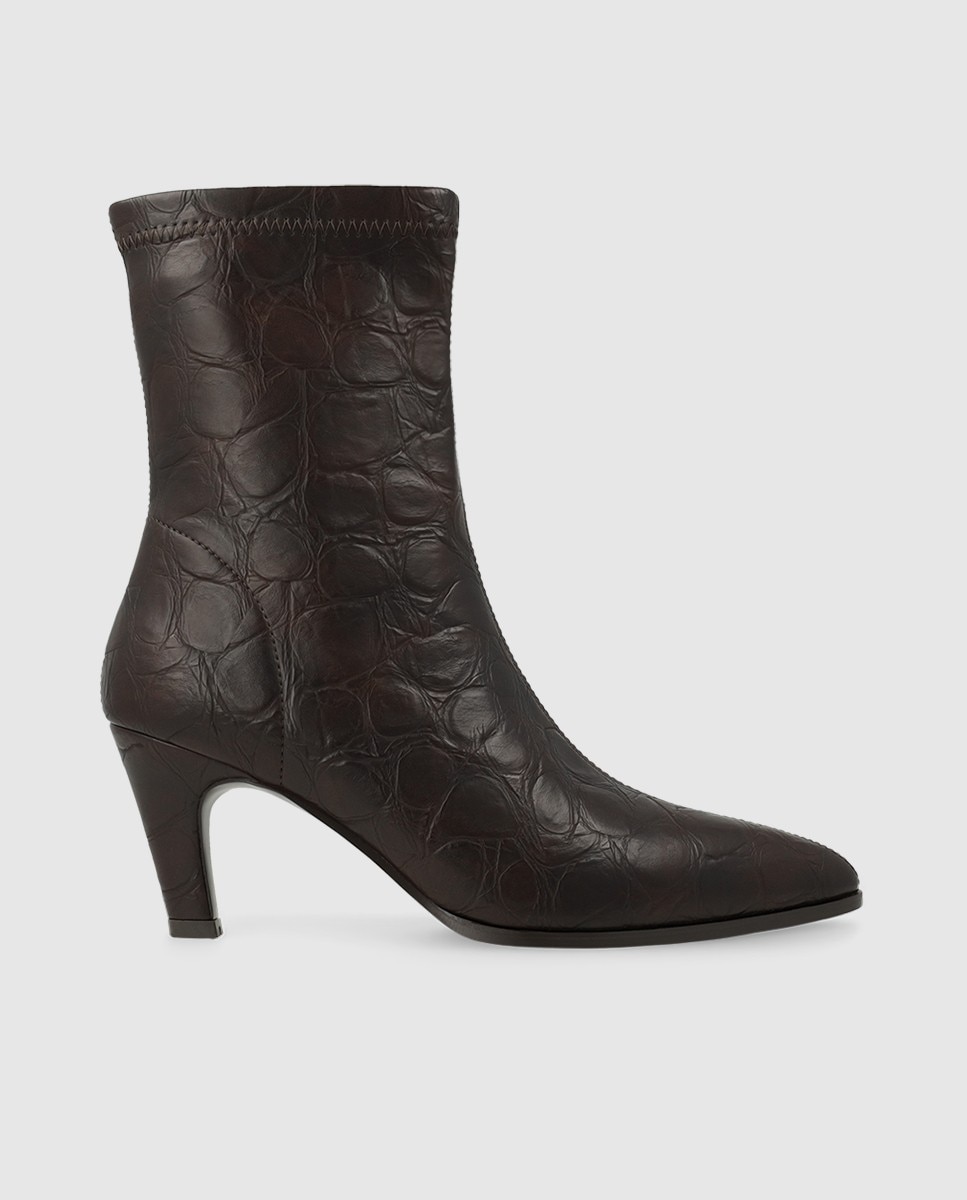 Botines de mujer en tejido elástico efecto piel - Lodi - Marrón Marrón-1
