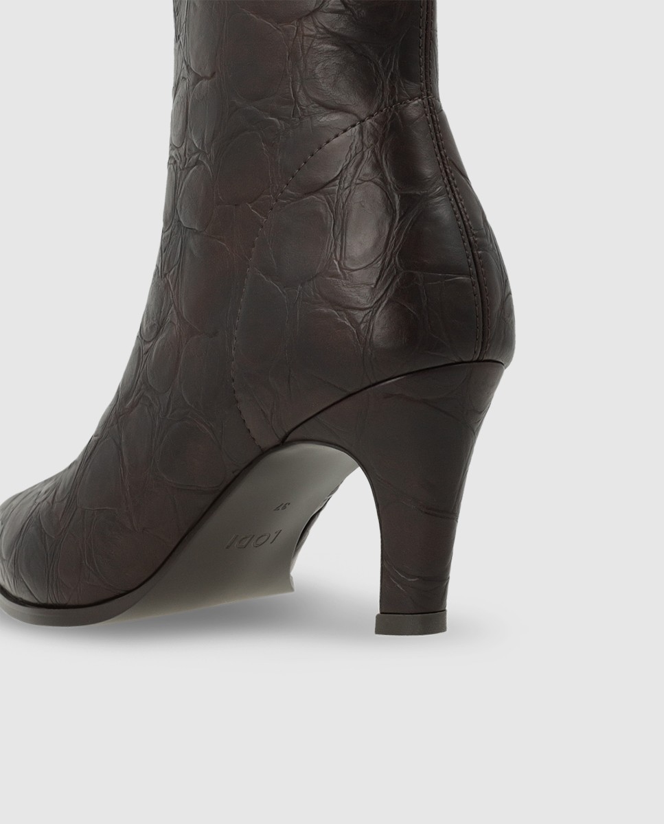 Botines de mujer en tejido elástico efecto piel - Lodi - Marrón Marrón-3