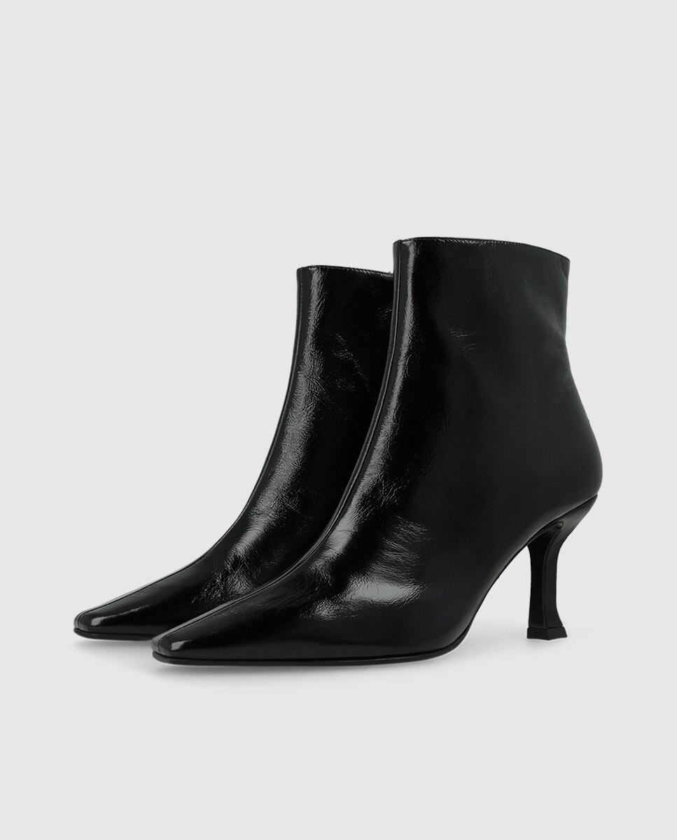 Botines de mujer en piel con tacón - Lodi - Negro Negro-3