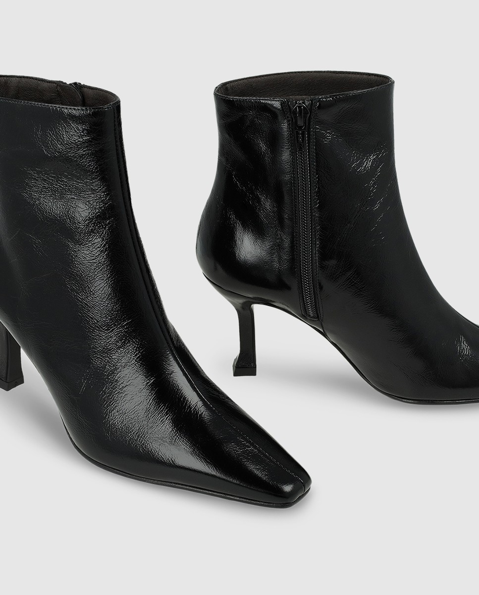 Botines de mujer en piel con tacón - Lodi - Negro Negro-4
