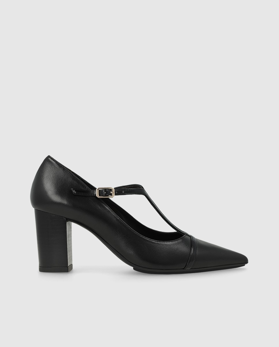 Zapatos de salón de mujer en piel con tacón - Lodi - Negro Negro-1