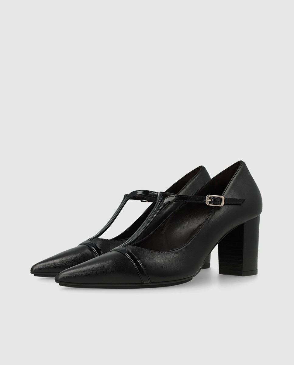 Zapatos de salón de mujer en piel con tacón - Lodi - Negro Negro-3