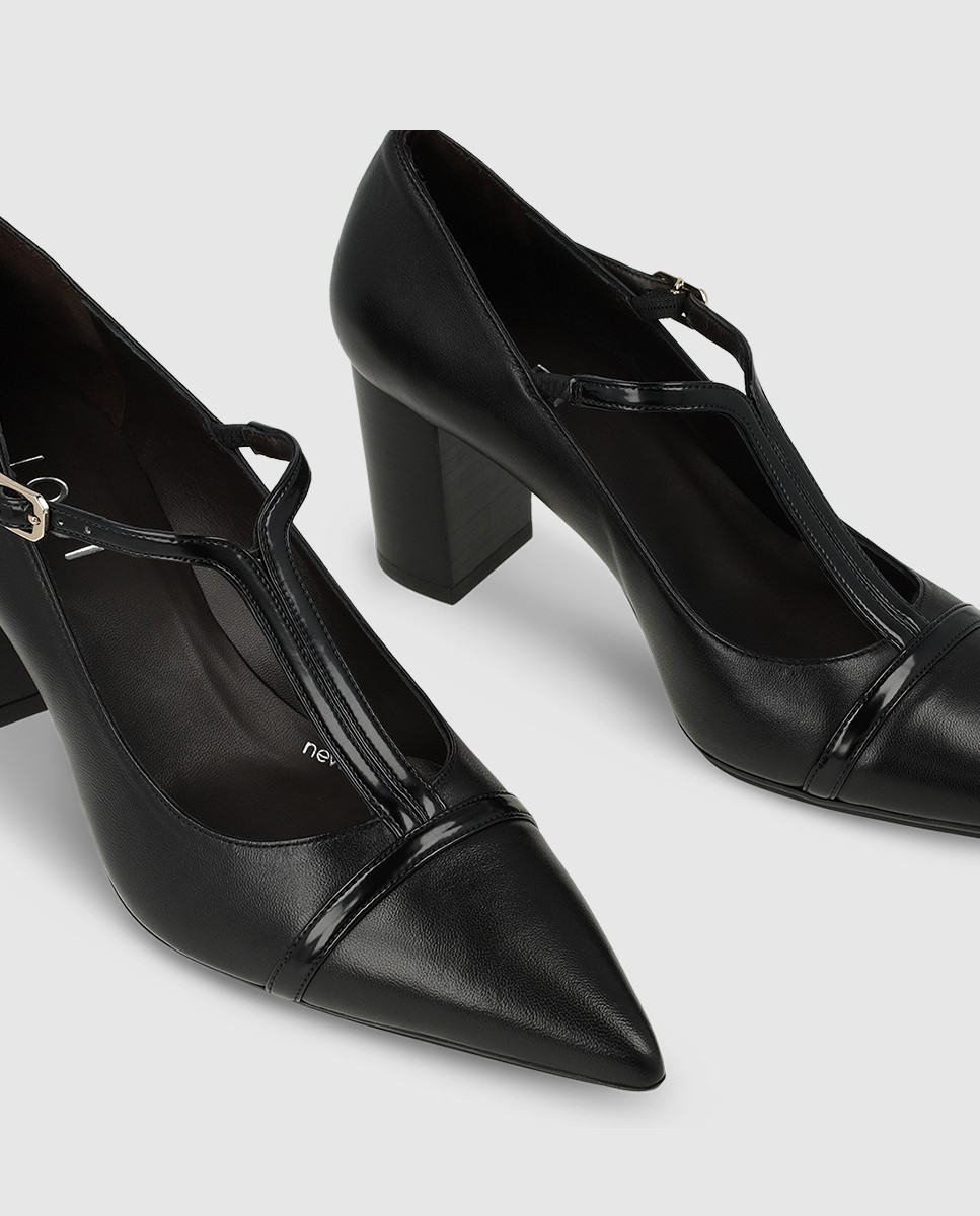 Zapatos de salón de mujer en piel con tacón - Lodi - Negro Negro-4