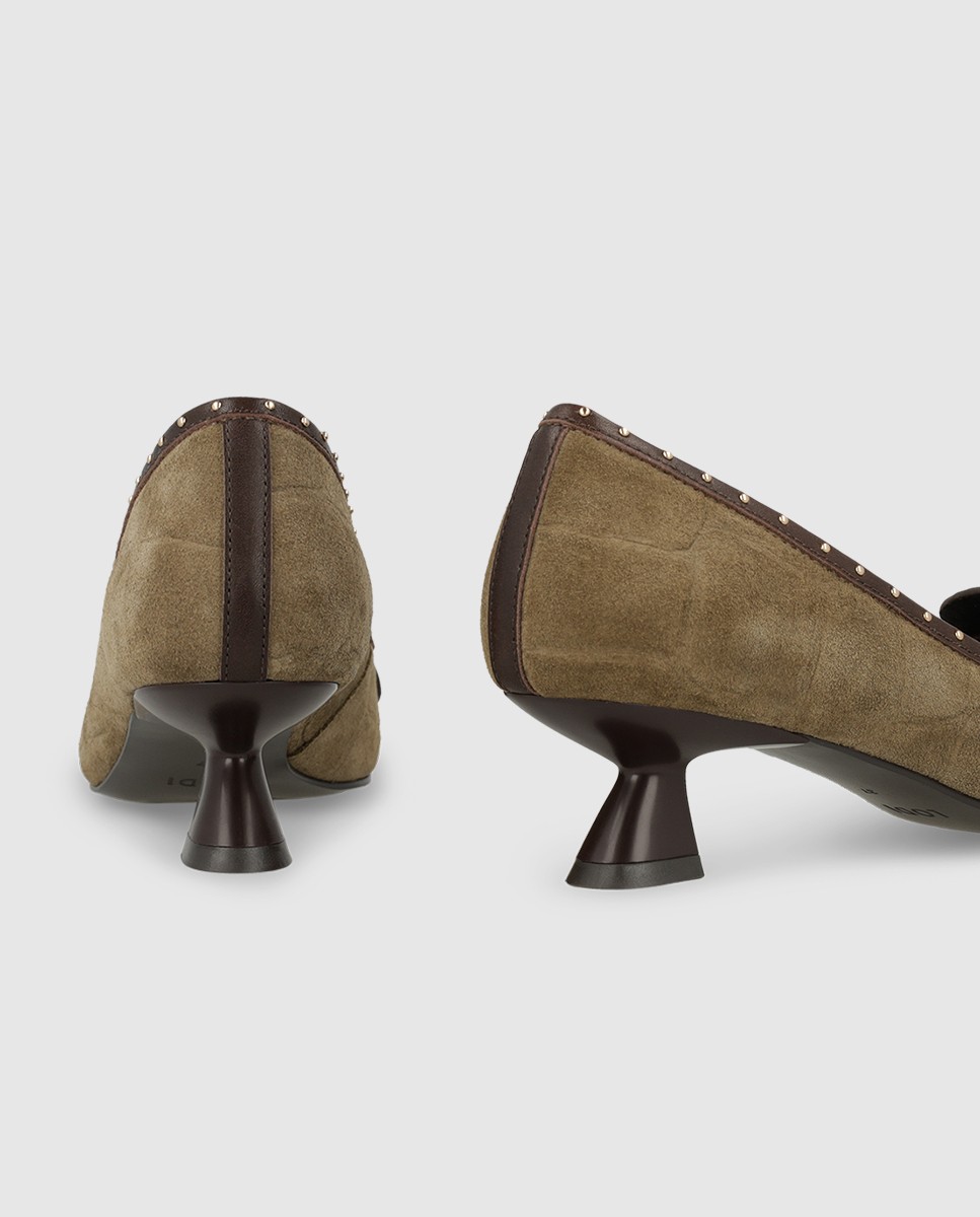 Zapatos de salón en piel con detalle de tachas - Lodi - Beige Beige-2