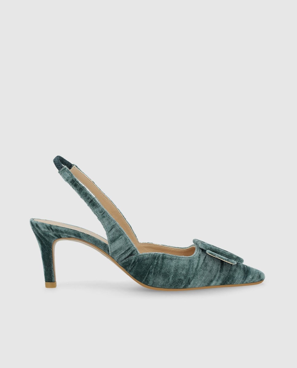 Mules de mujer en terciopelo con adorno - Lodi - Verde Verde-1