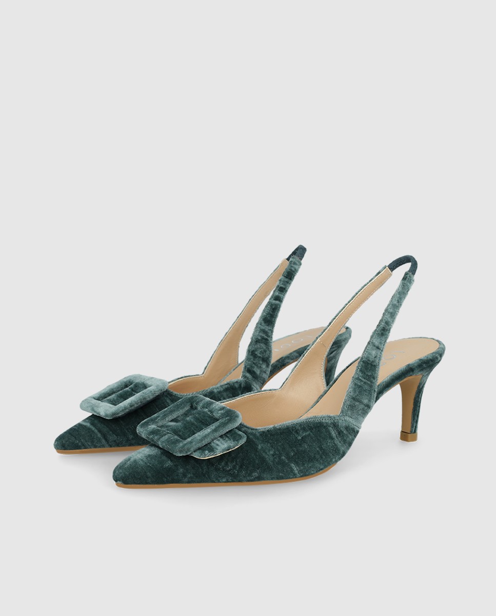 Mules de mujer en terciopelo con adorno - Lodi - Verde Verde-3
