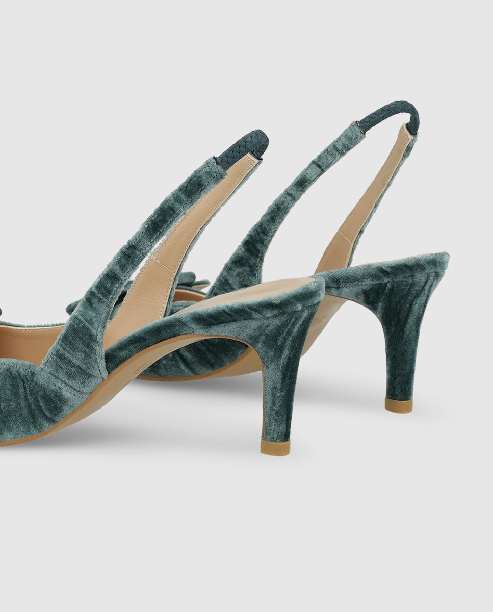 Mules de mujer en terciopelo con adorno - Lodi - Verde Verde-2