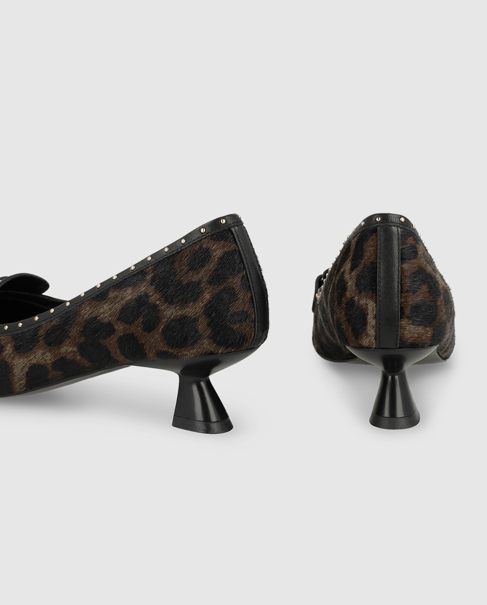 Zapatos de salón de mujer en piel efecto animal print - Lodi - Marrón Marrón-2