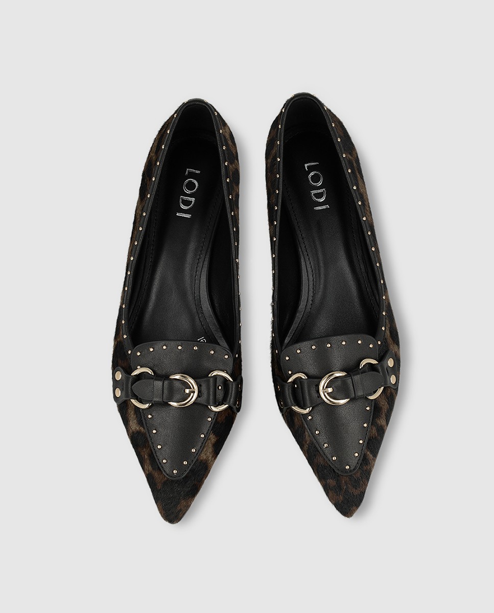 Zapatos de salón de mujer en piel efecto animal print - Lodi - Marrón Marrón-4