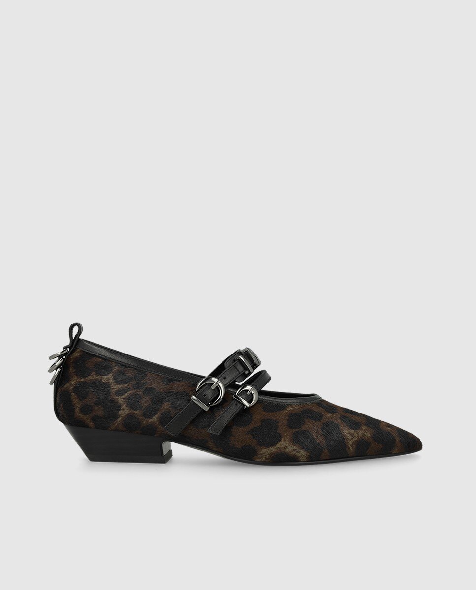 Zapatos de salón de mujer en piel efecto animal print - Lodi - Marrón Marrón-1