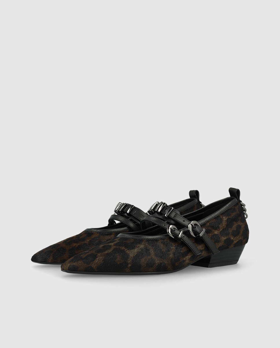 Zapatos de salón de mujer en piel efecto animal print - Lodi - Marrón Marrón-3