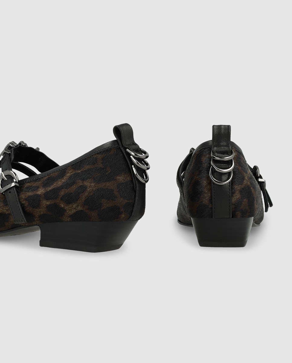 Zapatos de salón de mujer en piel efecto animal print - Lodi - Marrón Marrón-2