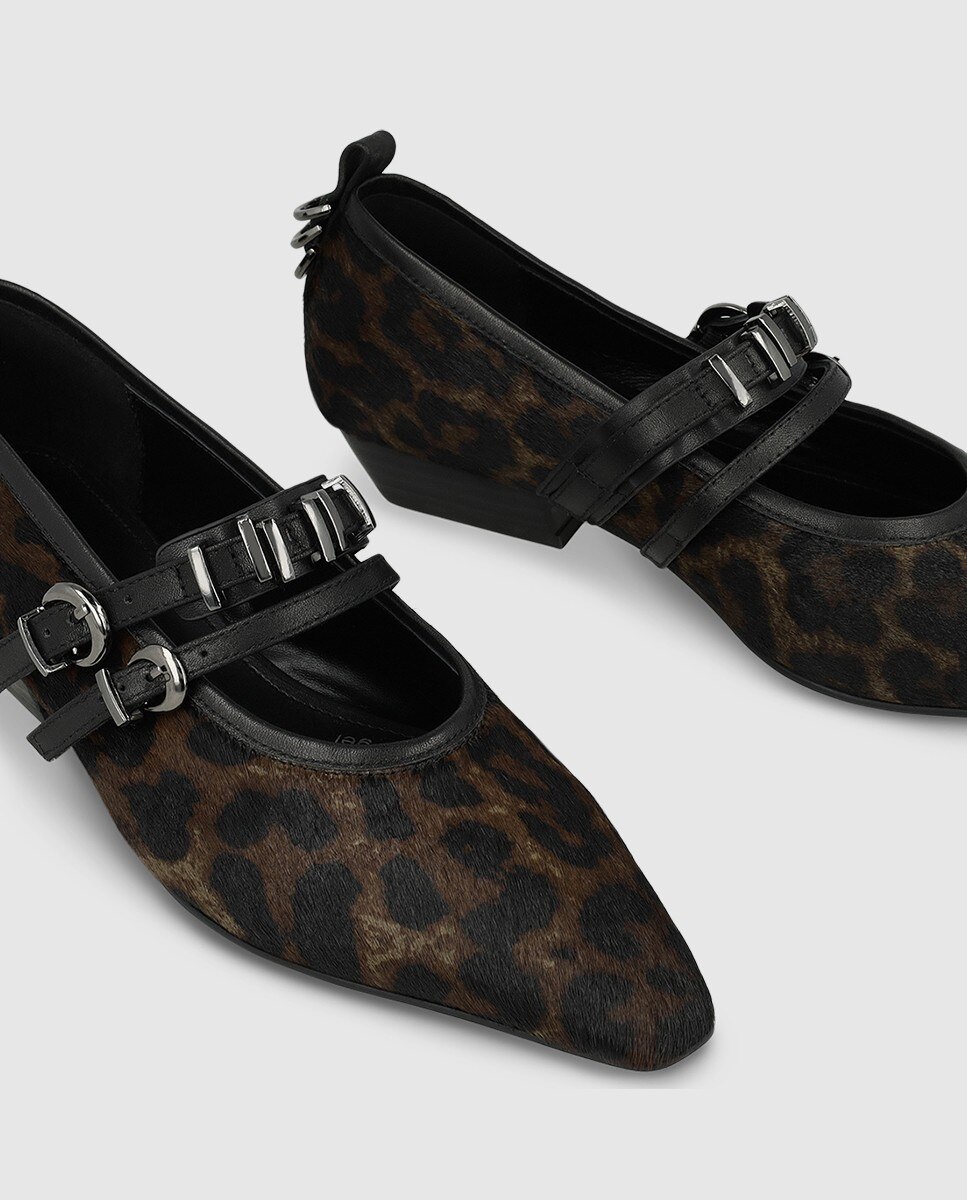 Zapatos de salón de mujer en piel efecto animal print - Lodi - Marrón Marrón-4
