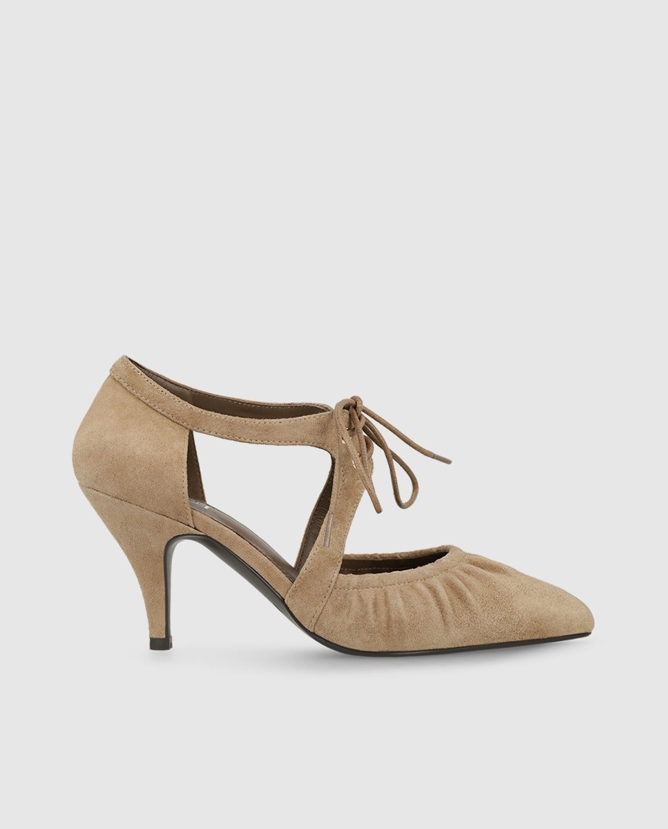 Zapatos de mujer en piel con cordon en color negro - Lodi - Beige Beige-1