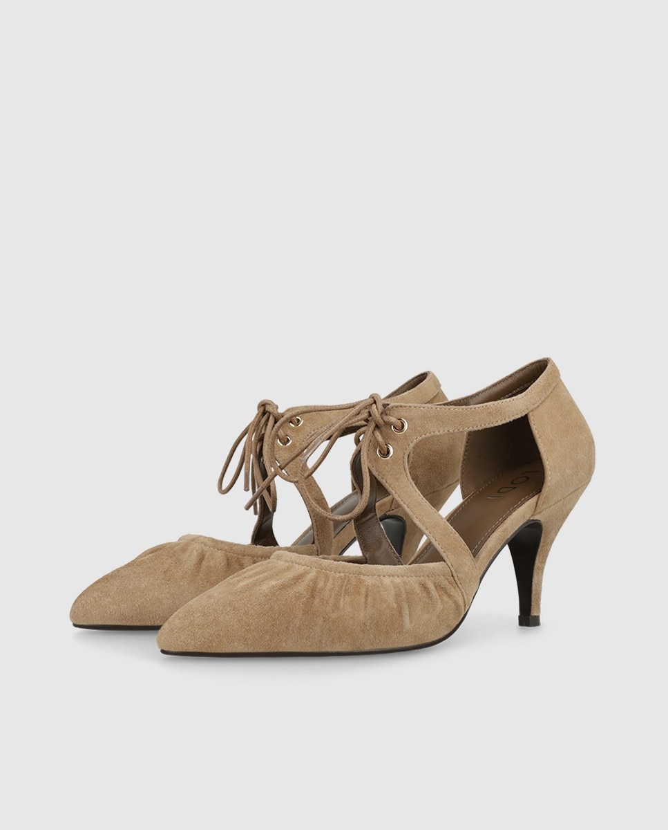 Zapatos de mujer en piel con cordon en color negro - Lodi - Beige Beige-3