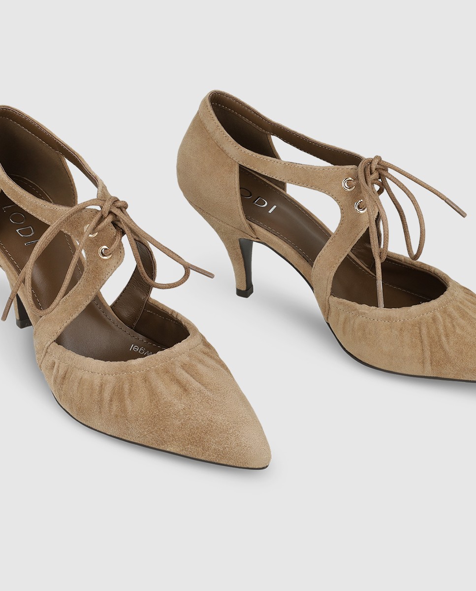 Zapatos de mujer en piel con cordon en color negro - Lodi - Beige Beige-4