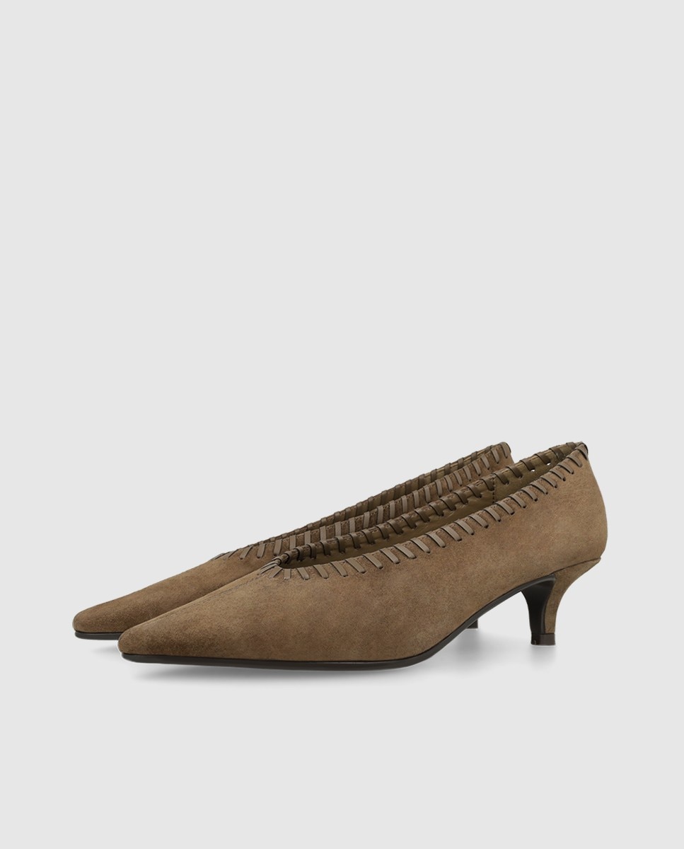Zapatos de salón de mujer en piel con tacón kitten - Lodi - Beige Beige-3