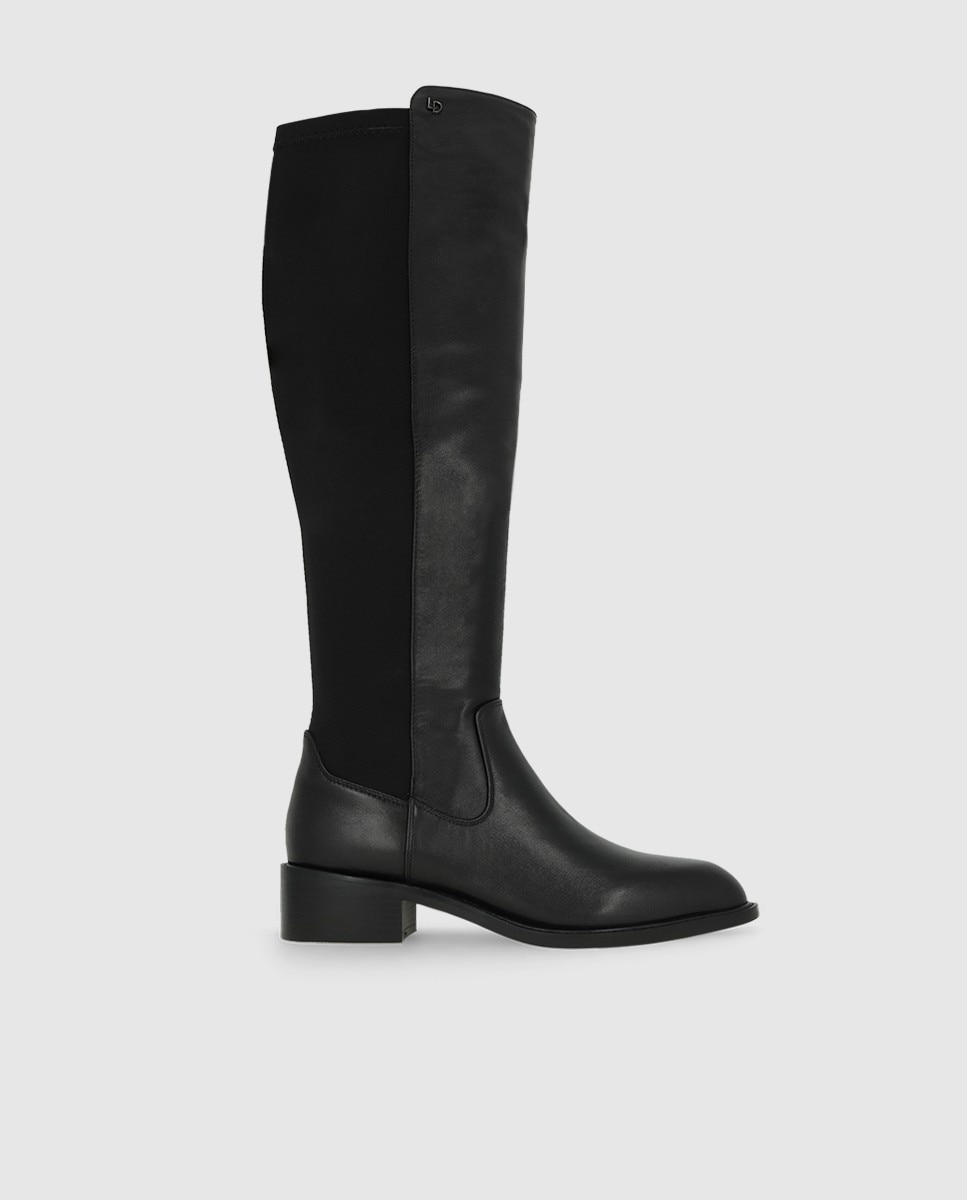 Botas de mujer en piel con elástico - Lodi - Negro Negro-1