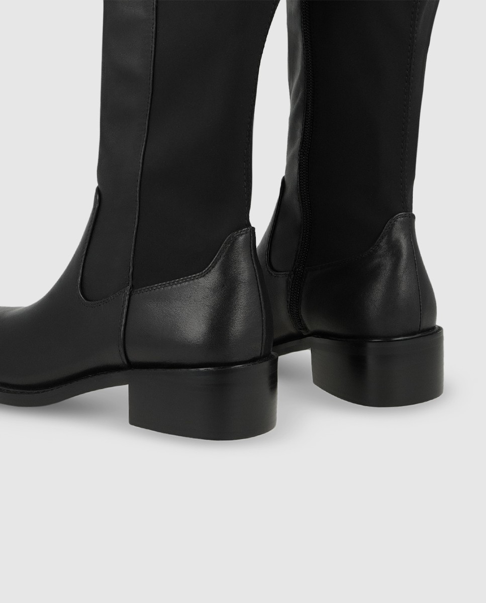 Botas de mujer en piel con elástico - Lodi - Negro Negro-3
