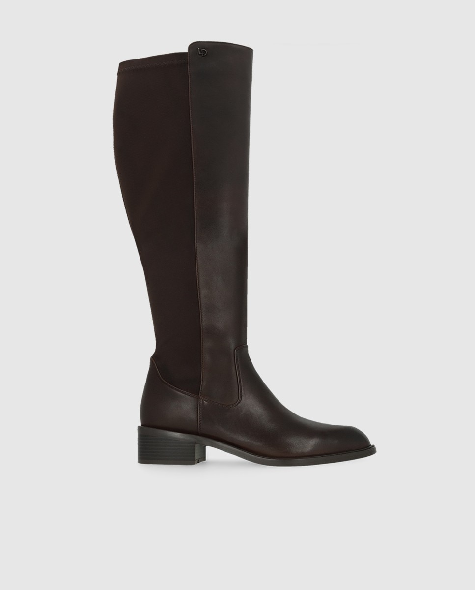 Botas de mujer en piel con elástico - Lodi - Marrón Marrón-1