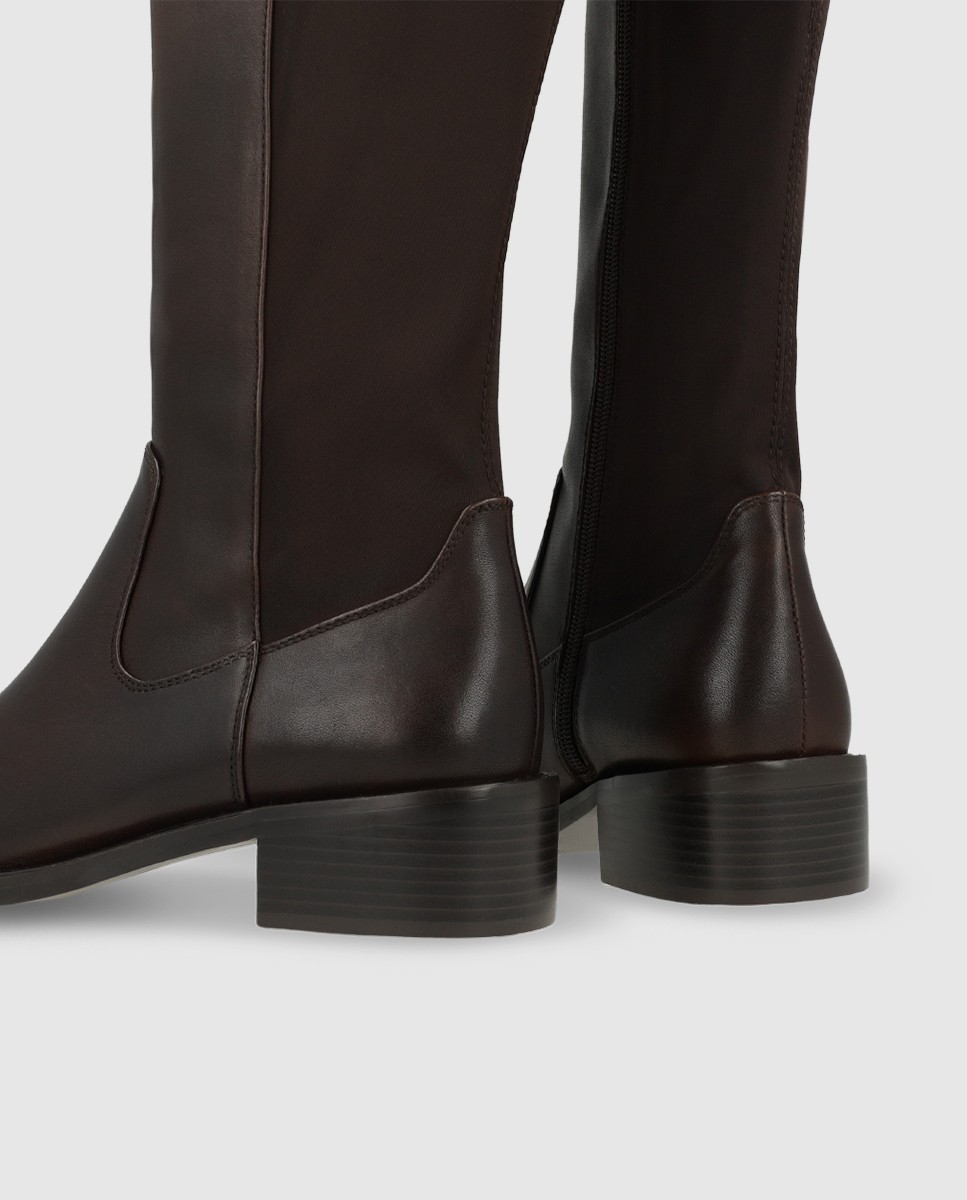 Botas de mujer en piel con elástico - Lodi - Marrón Marrón-3