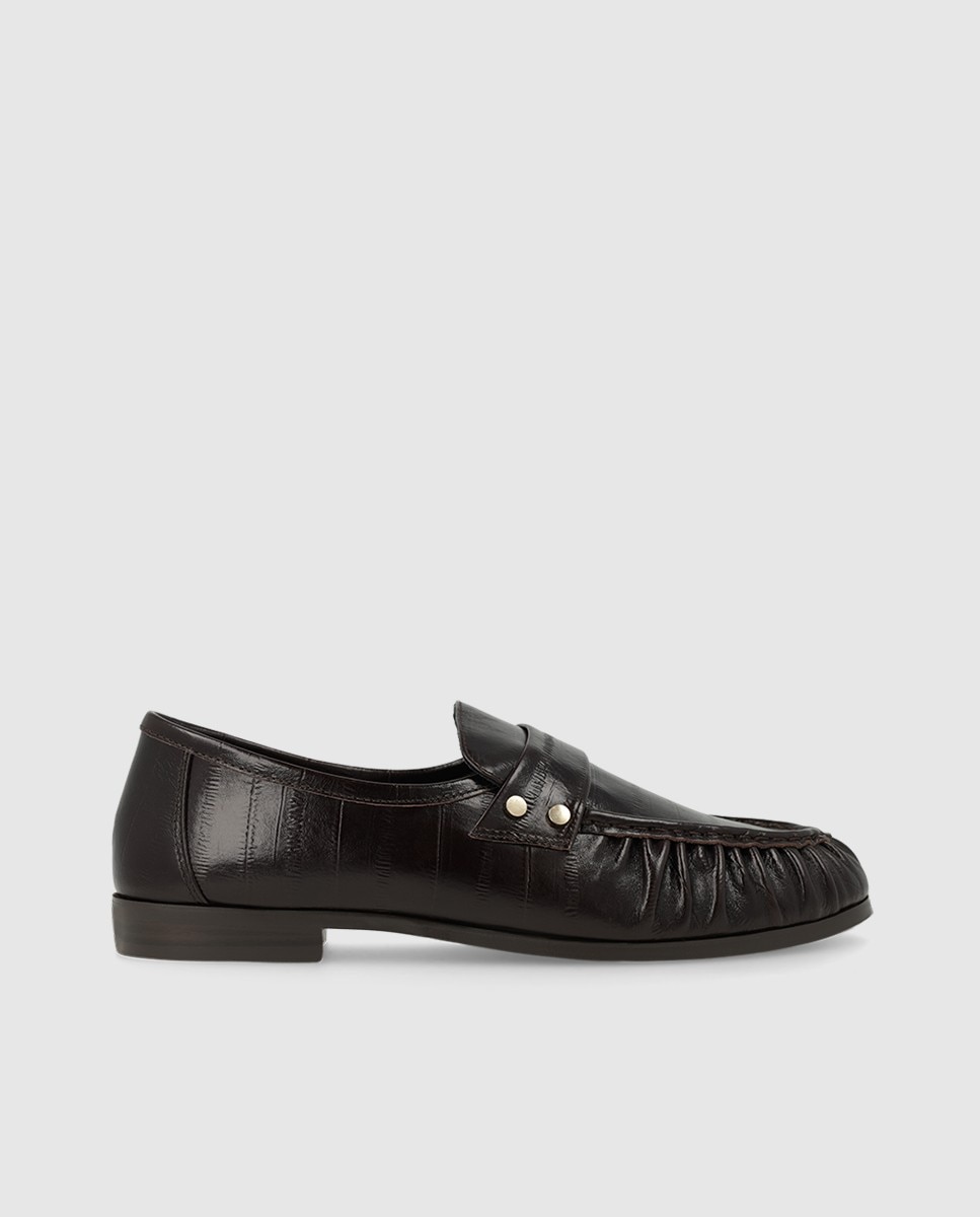Mocasines de mujer en piel grabada - Lodi - Marrón Marrón-1