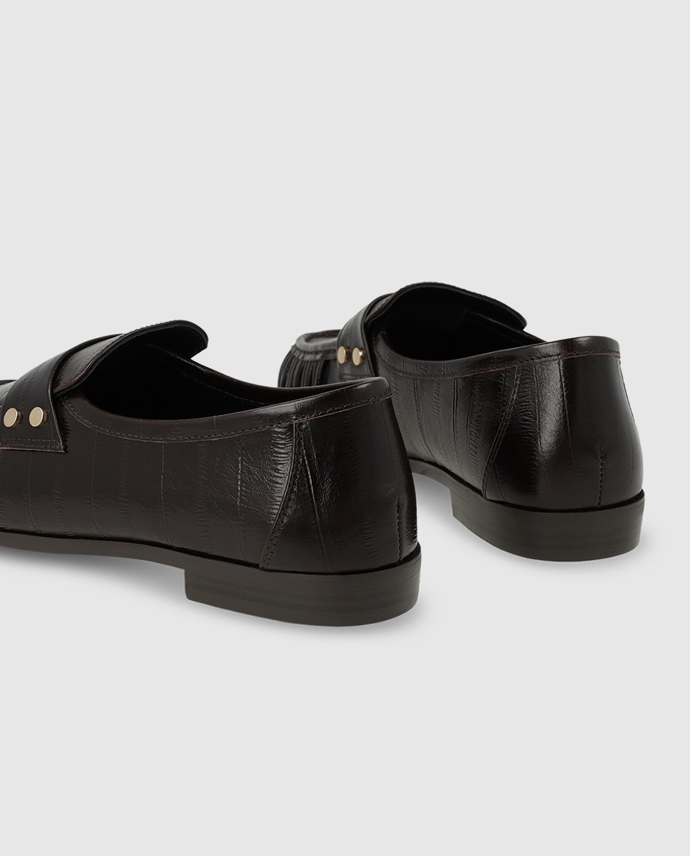 Mocasines de mujer en piel grabada - Lodi - Marrón Marrón-2