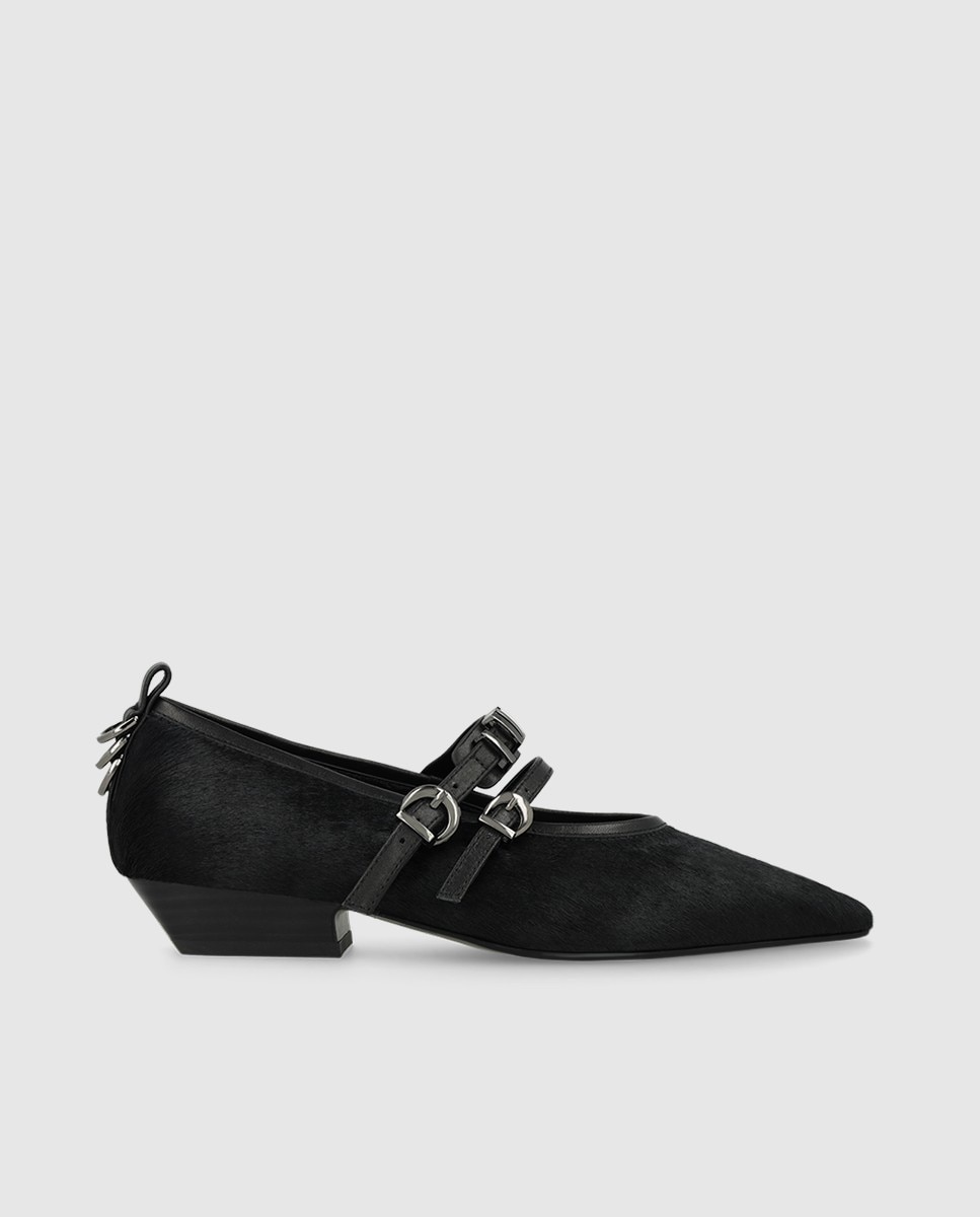 Zapatos de salón de mujer en piel efecto animal print - Lodi - Negro Negro-1