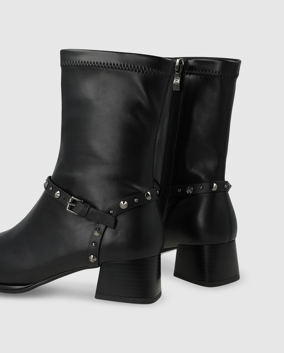 Botines de mujer en tejido efecto piel elástica - Lodi - Negro Negro-2