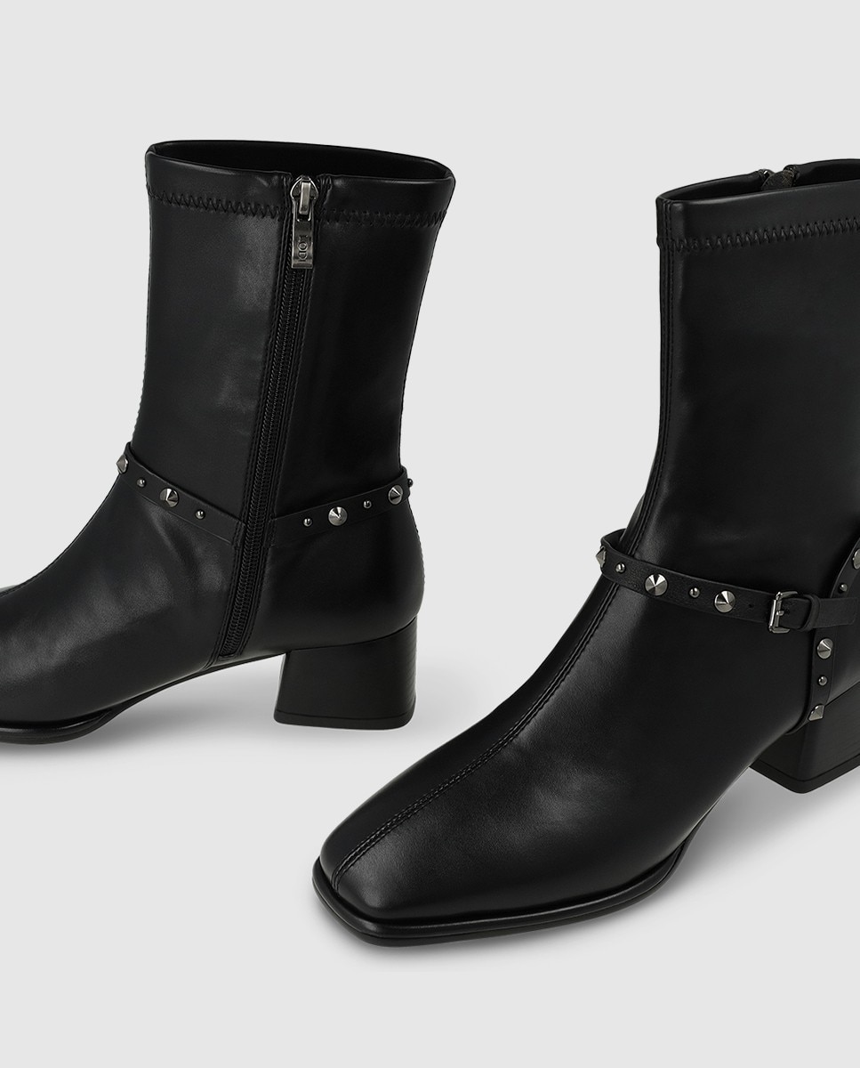 Botines de mujer en tejido efecto piel elástica - Lodi - Negro Negro-4