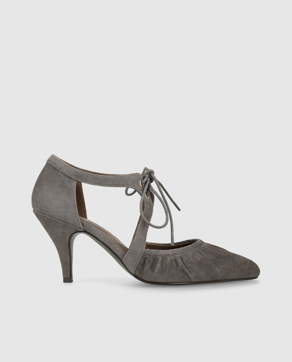Zapatos de mujer en piel con cordon en color negro - Lodi - Gris Gris-1