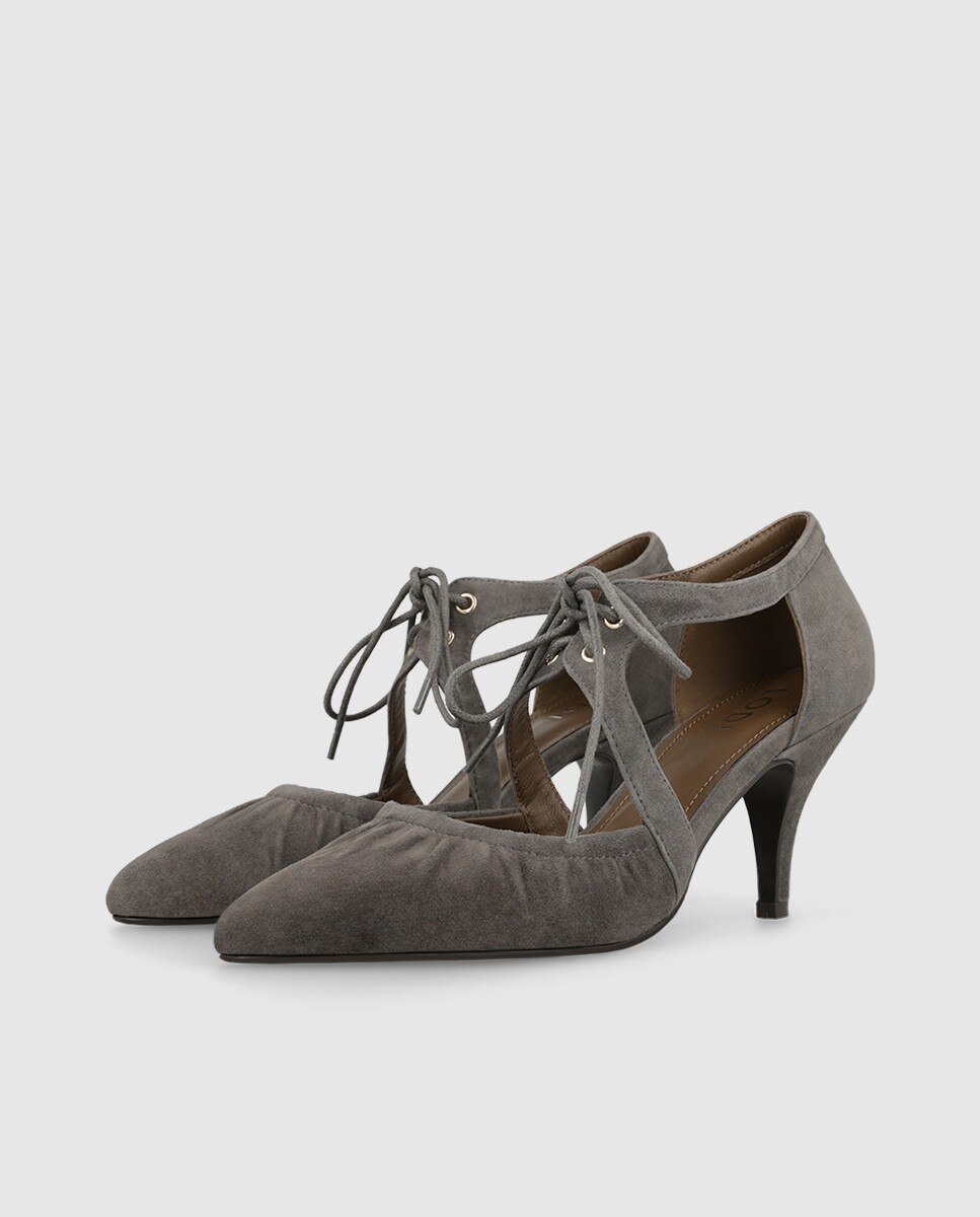 Zapatos de mujer en piel con cordon en color negro - Lodi - Gris Gris-3