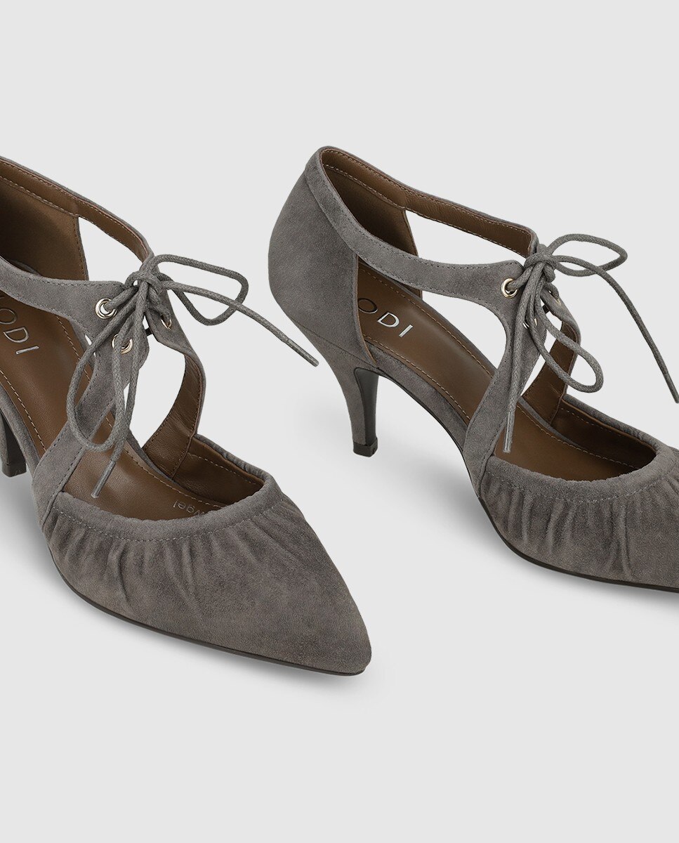 Zapatos de mujer en piel con cordon en color negro - Lodi - Gris Gris-4