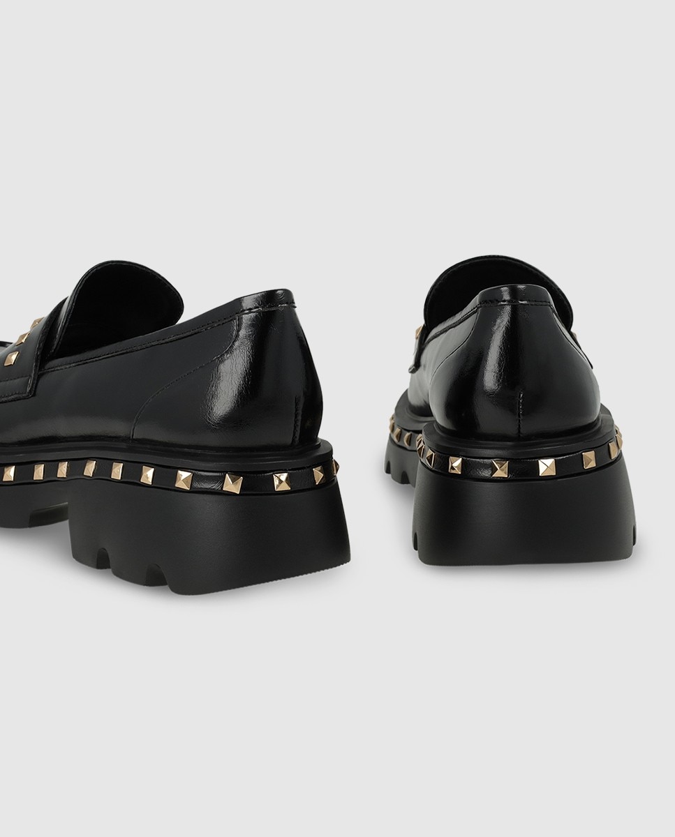 Mocasines de mujer en tejido efecto piel con detalle de tachas - Lodi - Negro Negro-2