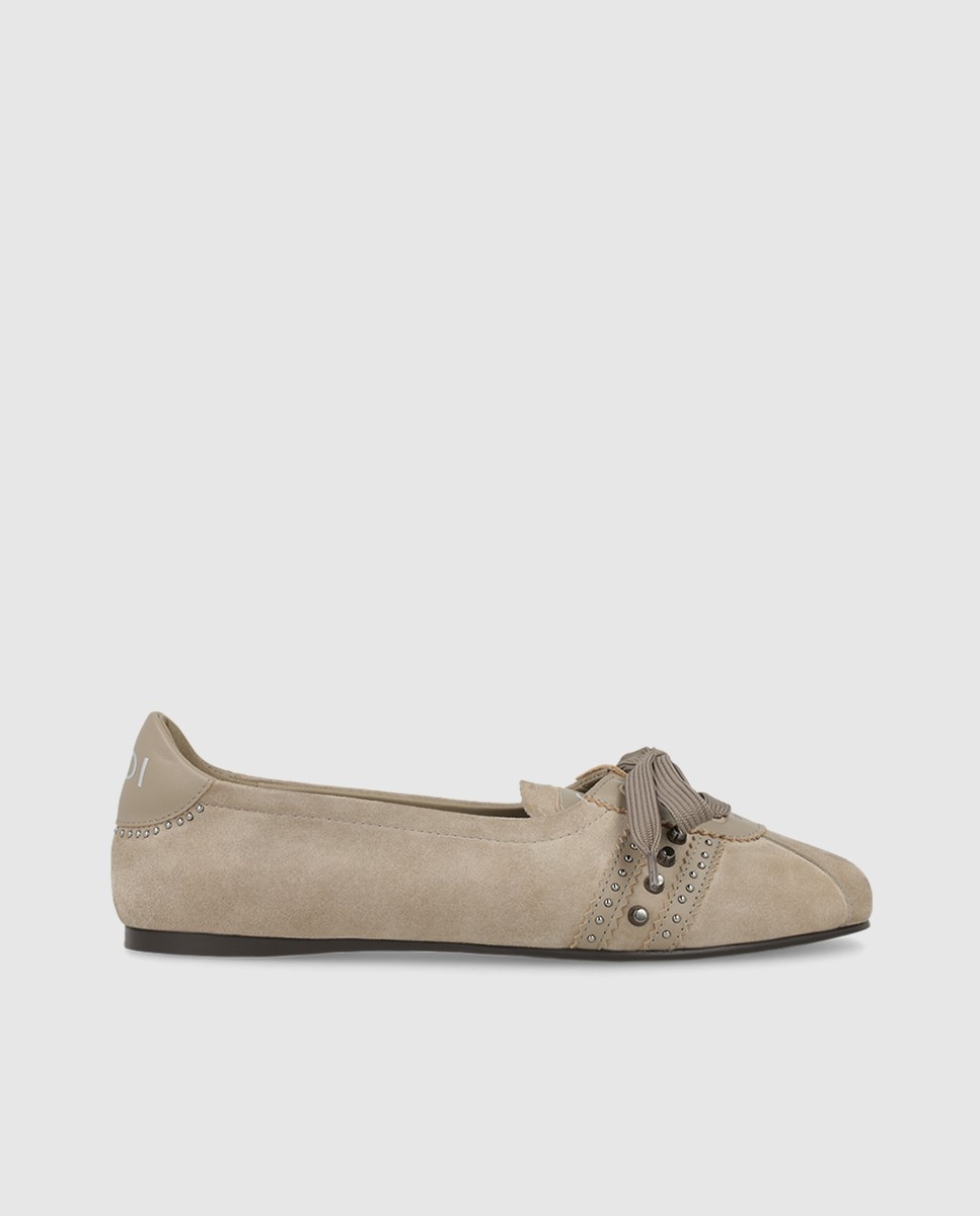 Bailarinas de mujer en piel con tachas - Lodi - Beige Beige-1